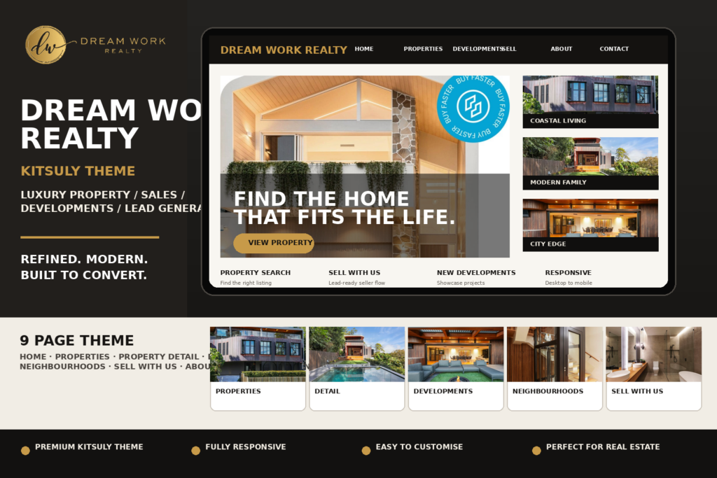 Dream Work Realty — Luxury Real Estate Theme cover