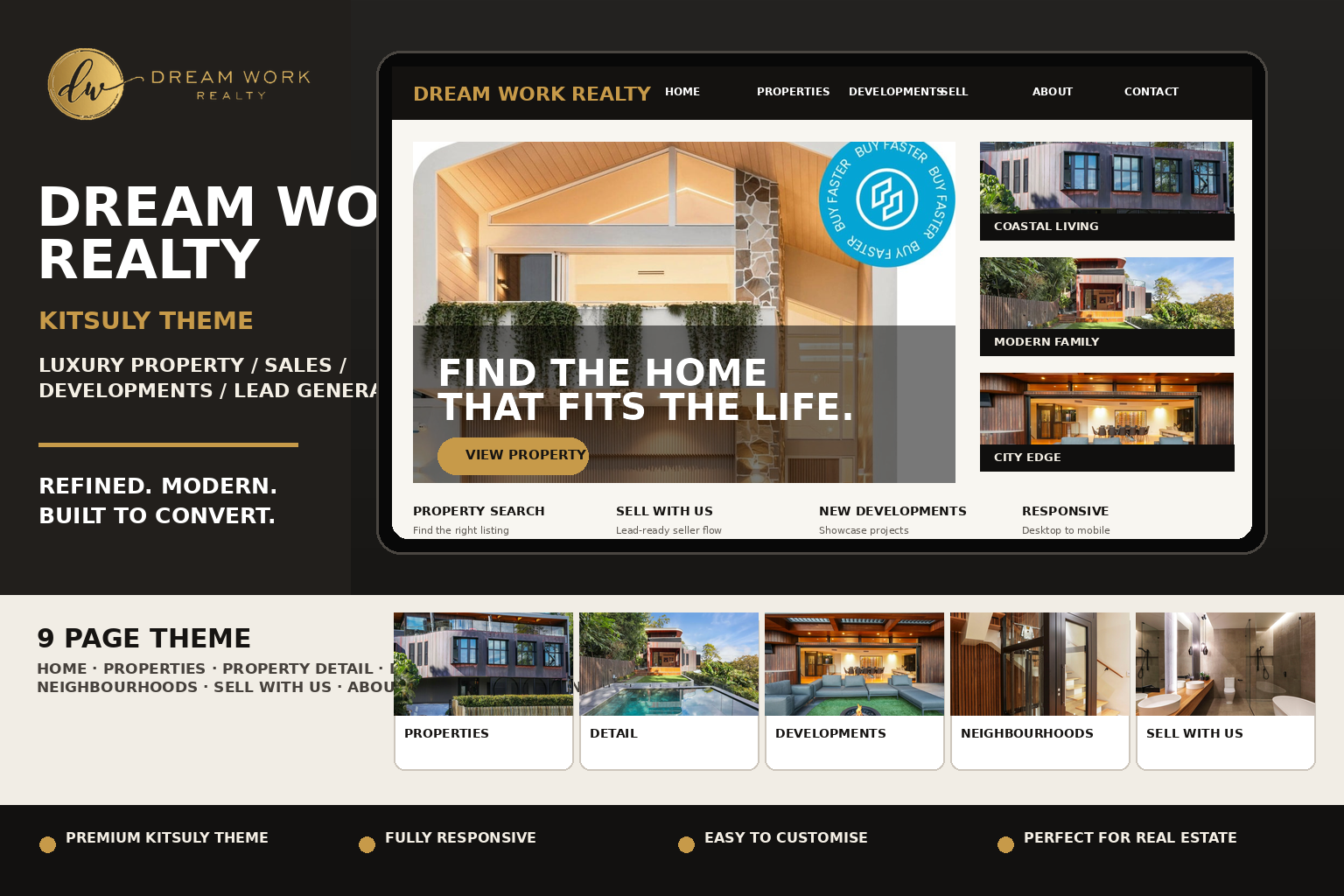 Dream Work Realty — Luxury Real Estate Theme cover