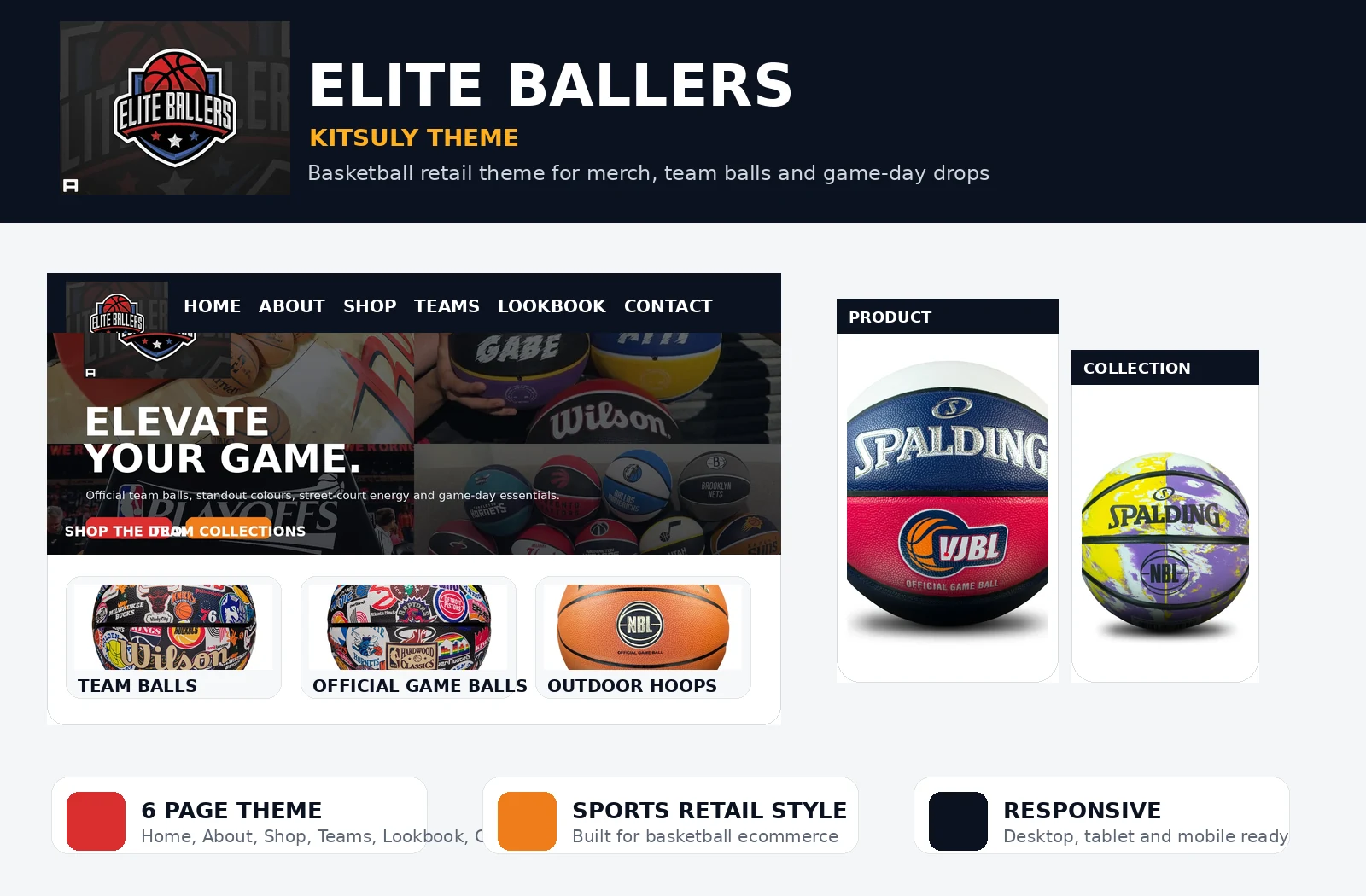 Elite Ballers — Basketball Retail Theme cover