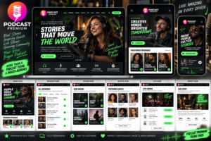 Podcast Premium — Podcast, Music & Media Theme cover